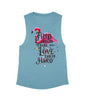 Heather Teal Flowy Tank