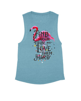 Heather Teal Flowy Tank / S
