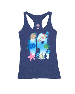 Heather Navy Racerback / M