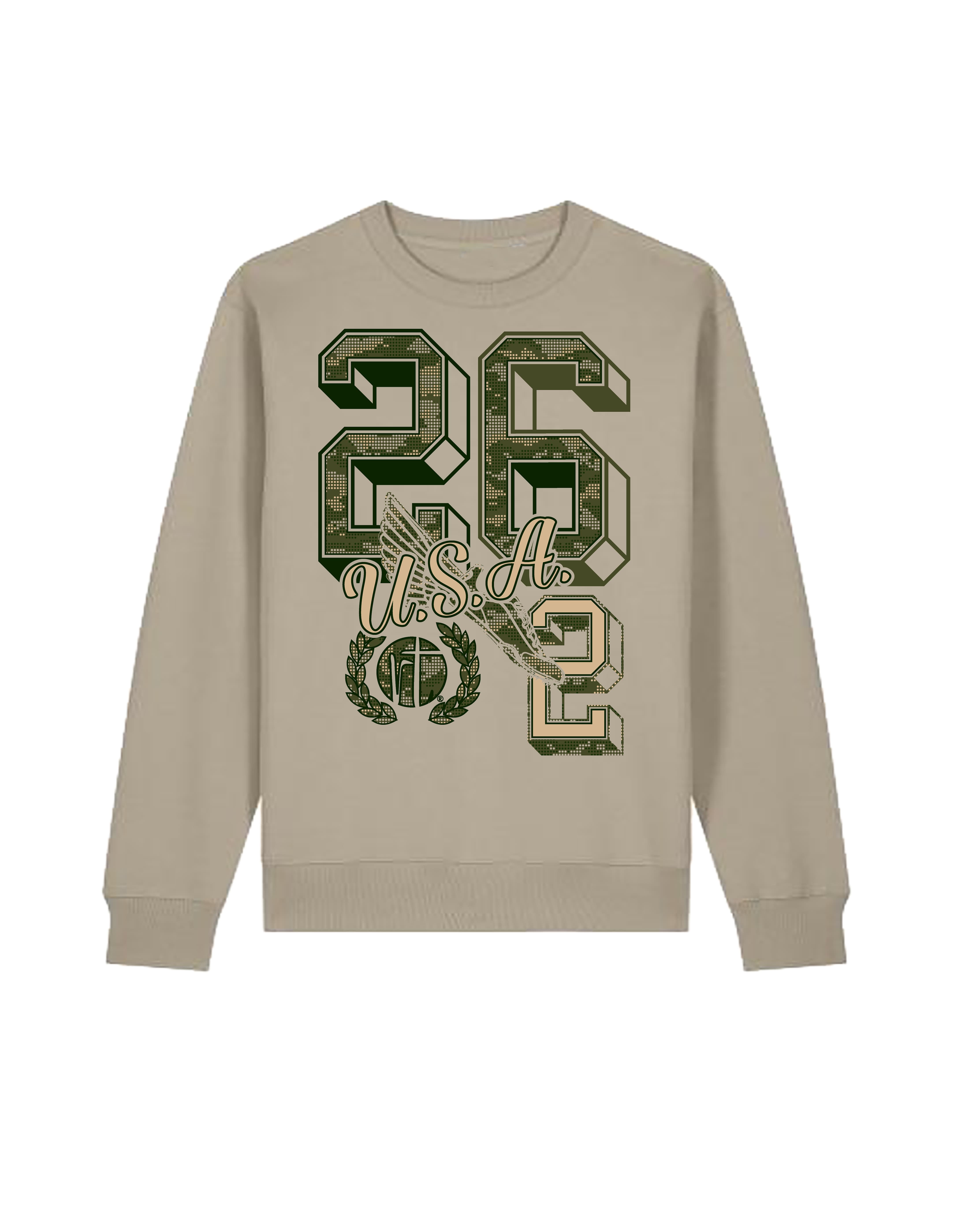 Green Camo 26.2 Varsity Letters USA