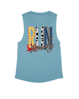 Stone Blue Flowy Tank / XS