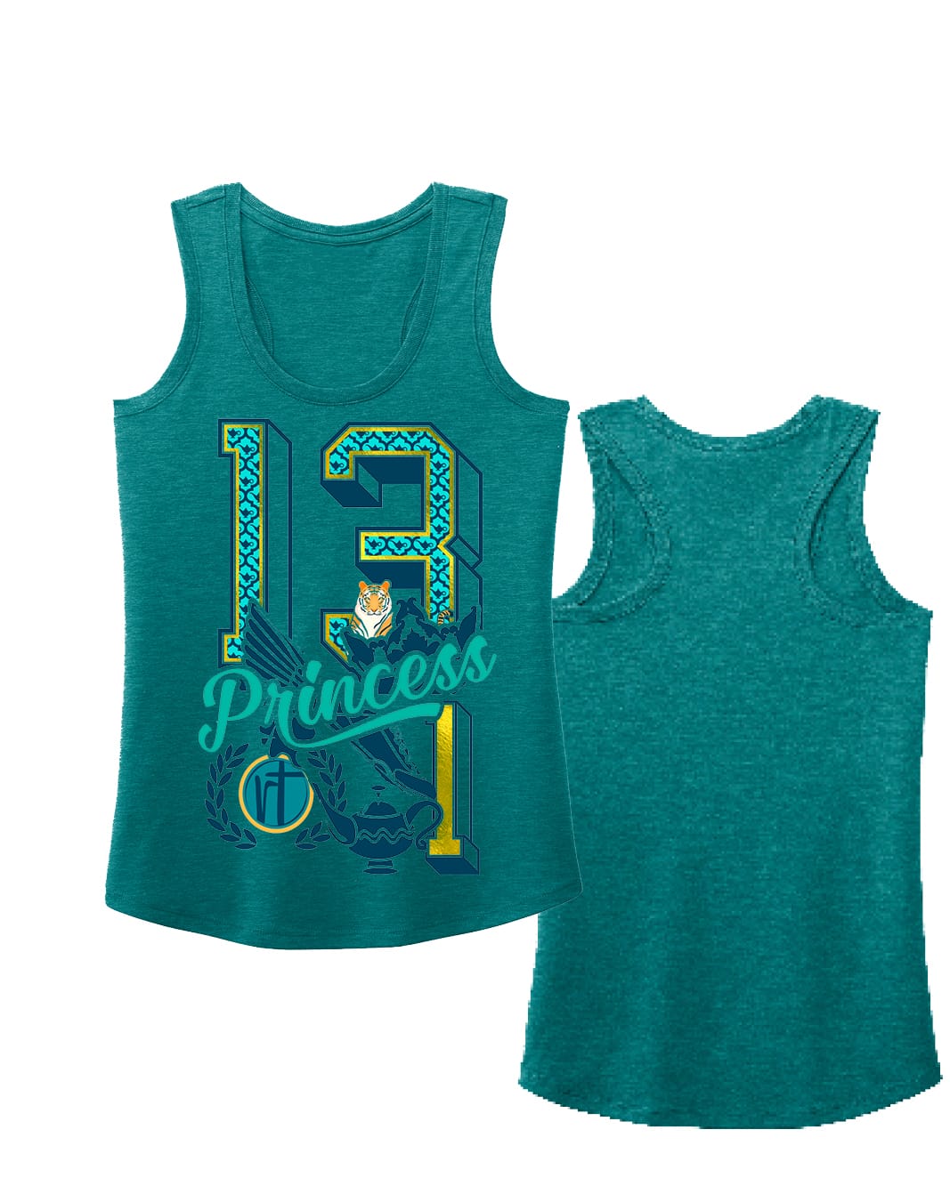 Jeweled Princess Varsity Block Numbers