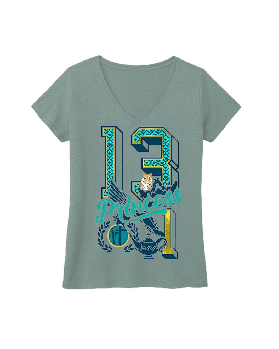 Jeweled Princess Varsity Block Numbers