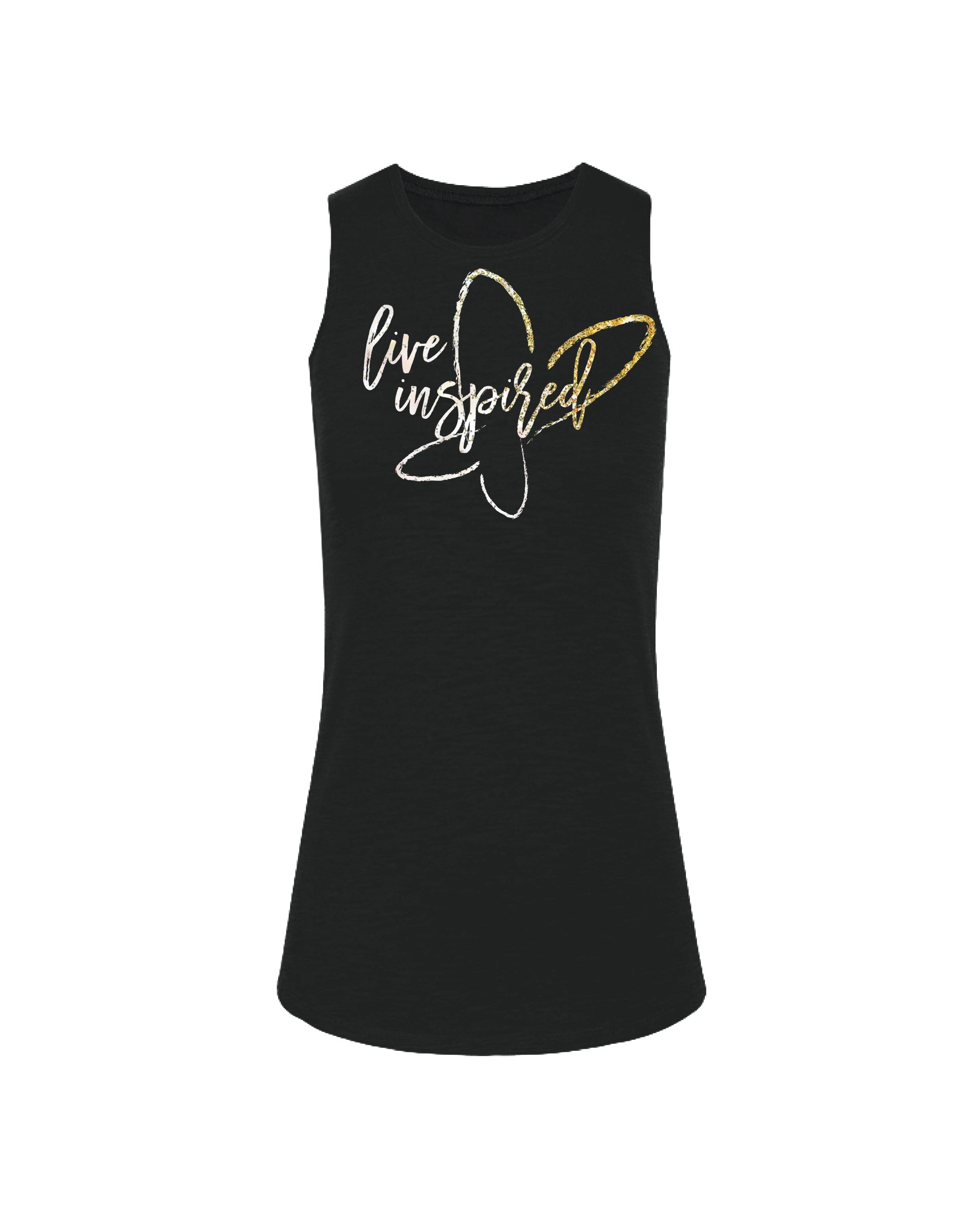 live inspired butterfly (Gold Sparkle)