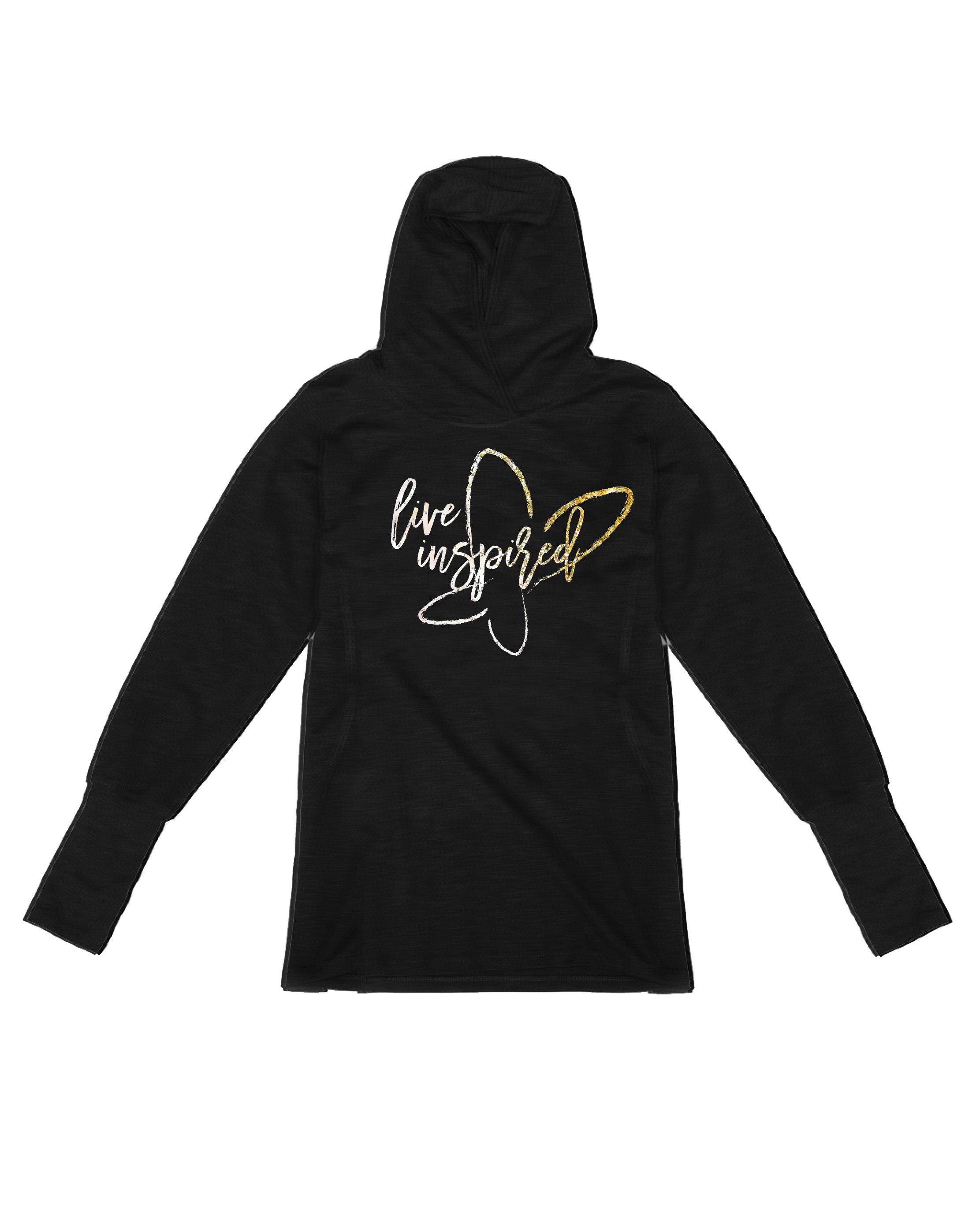 live inspired butterfly (Gold Sparkle)