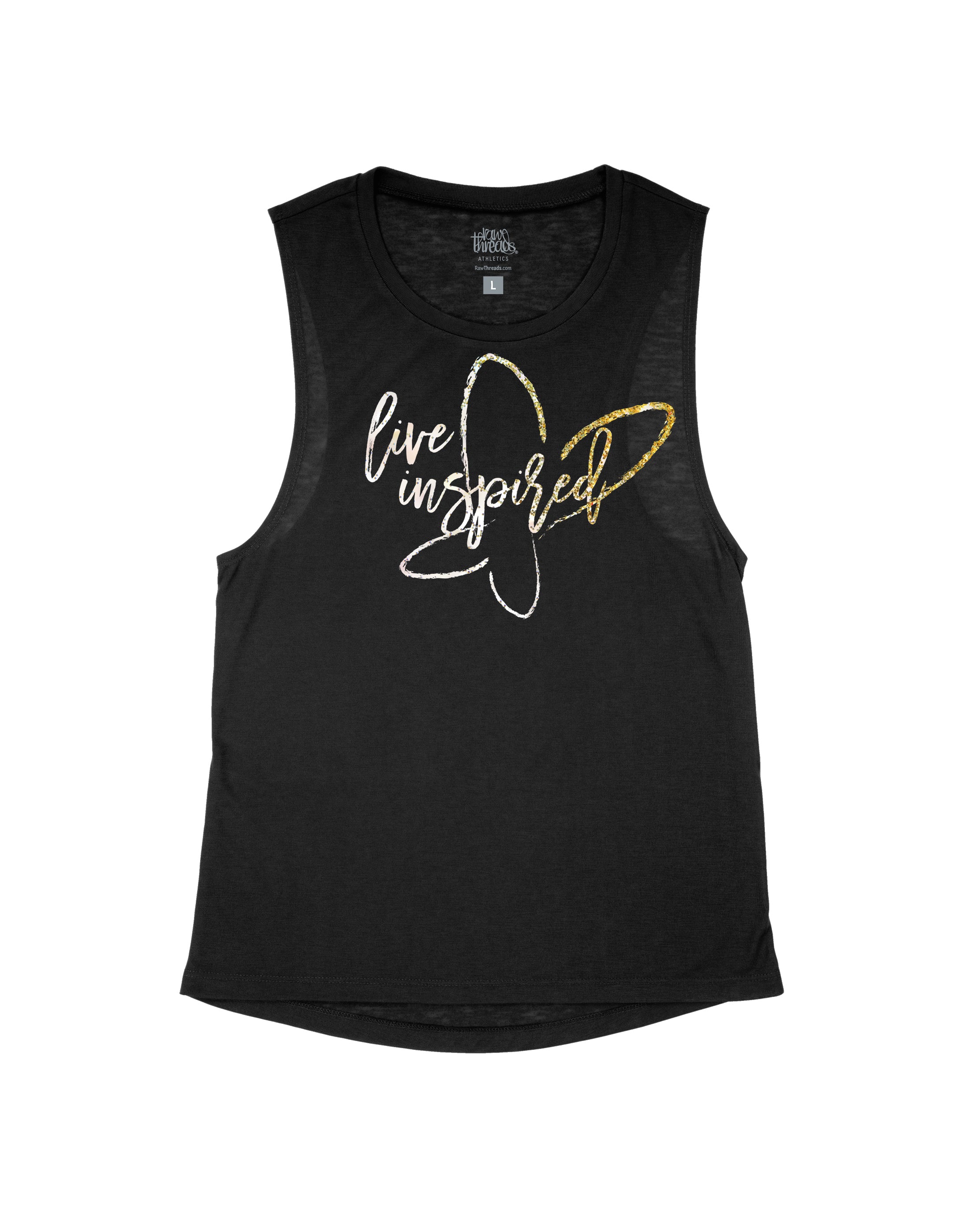 live inspired butterfly (Gold Sparkle)