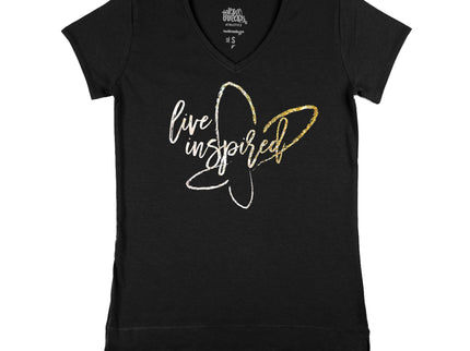 live inspired butterfly (Gold Sparkle)