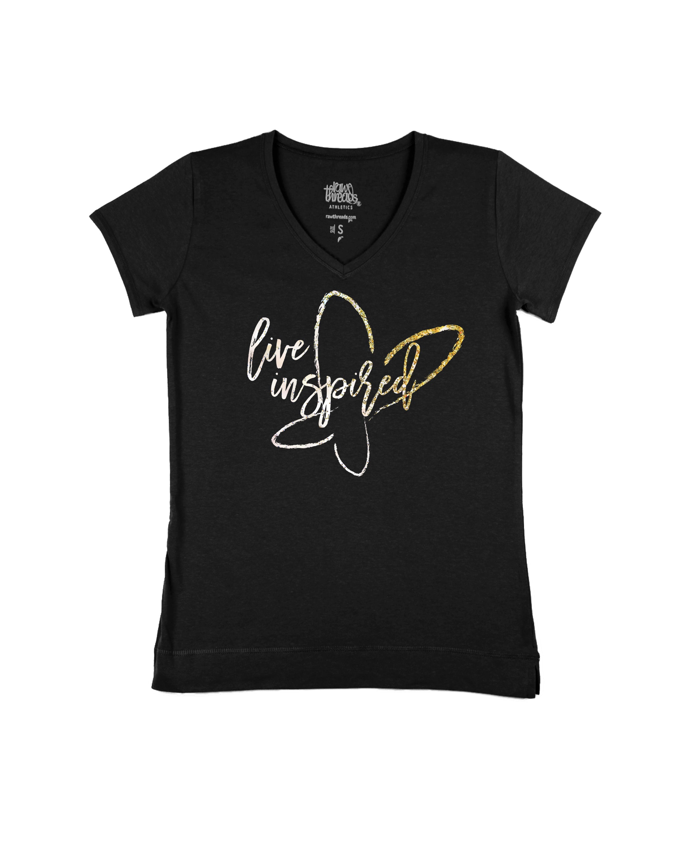 live inspired butterfly (Gold Sparkle)