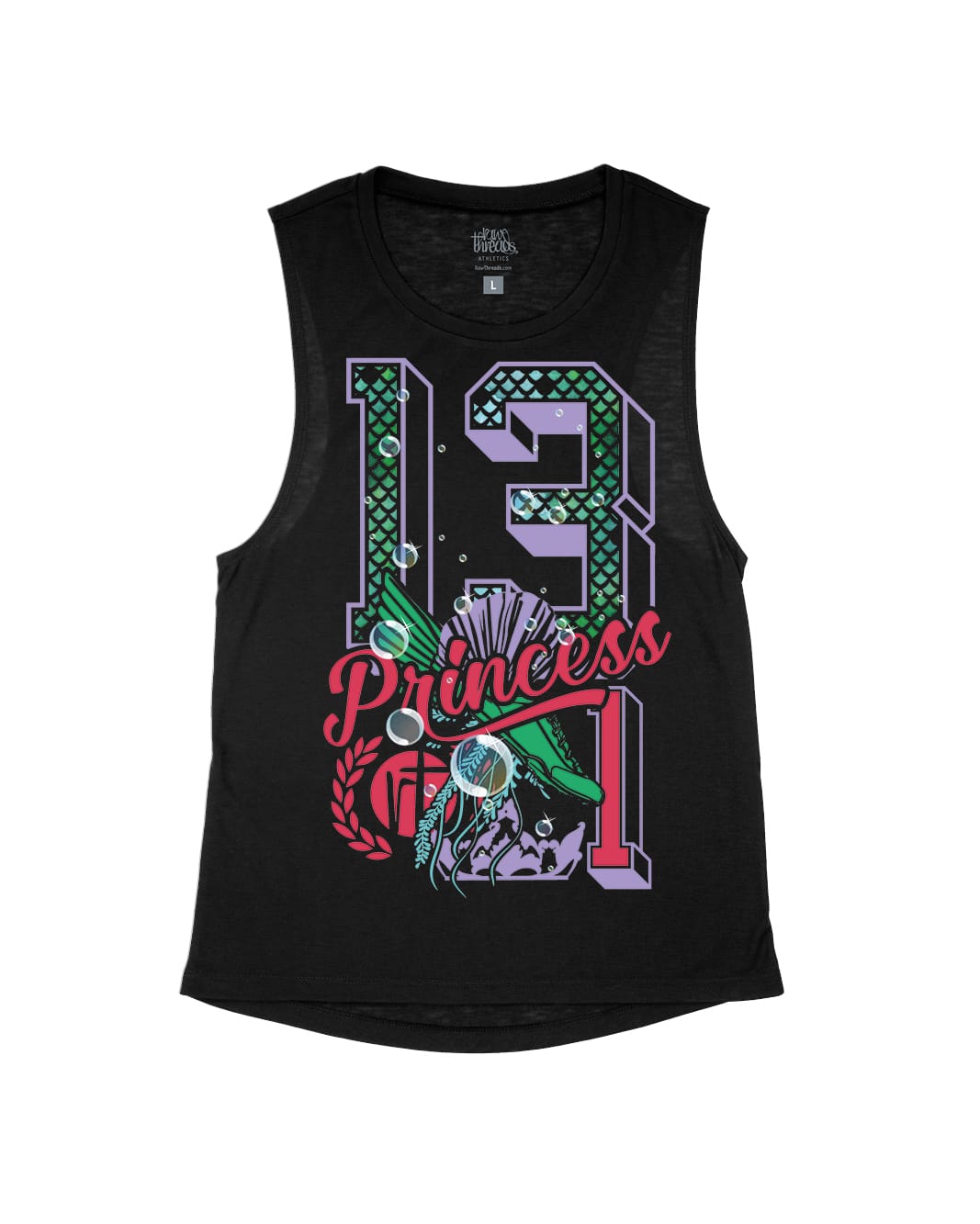 Mermaid Princess Varsity Block Numbers