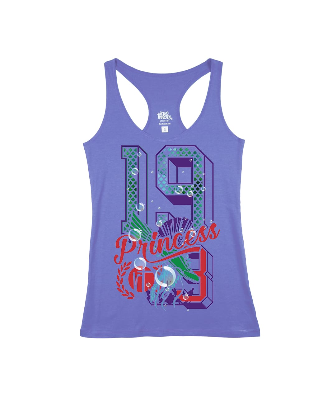 Mermaid Princess Varsity Block Numbers