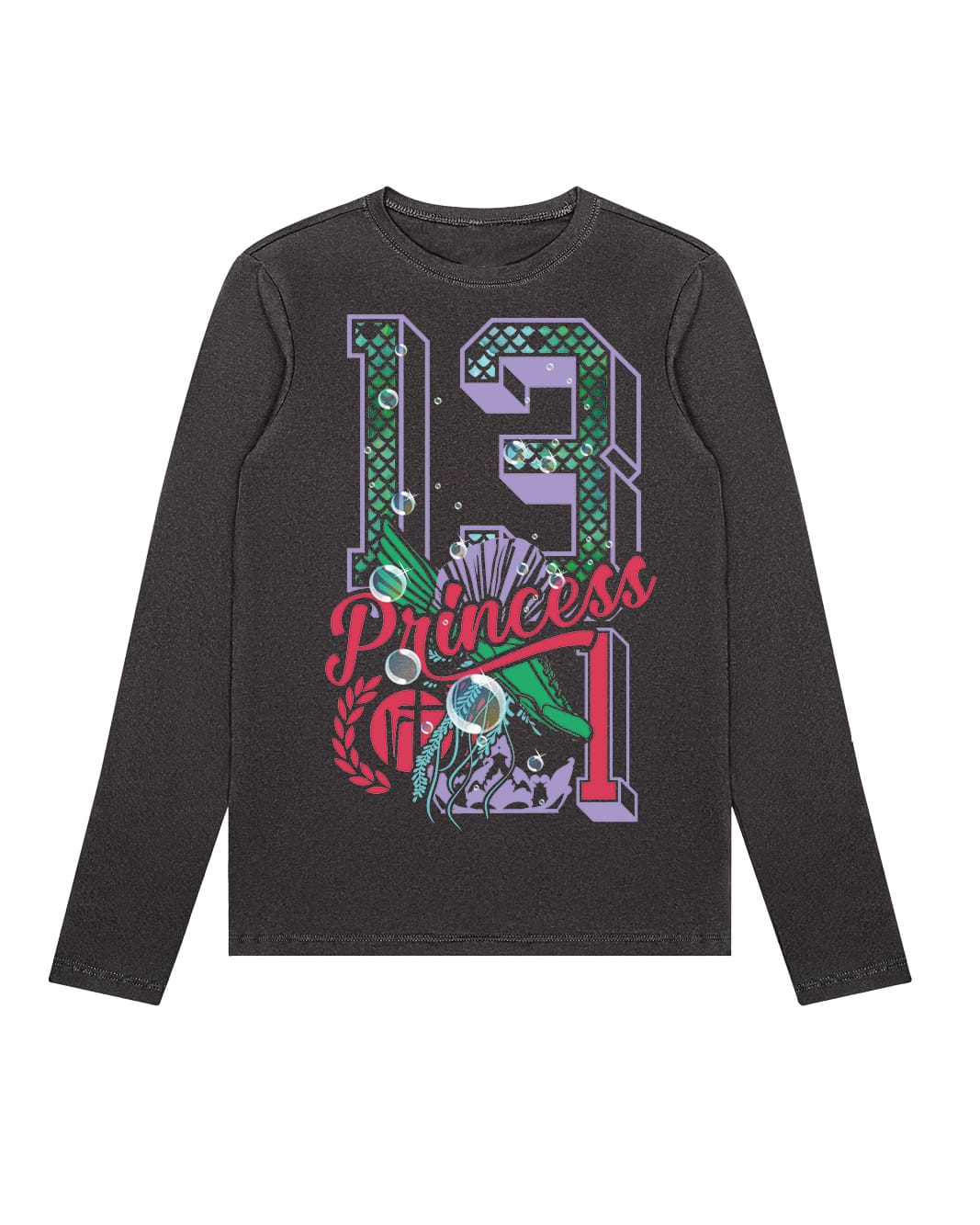 Mermaid Princess Varsity Block Numbers