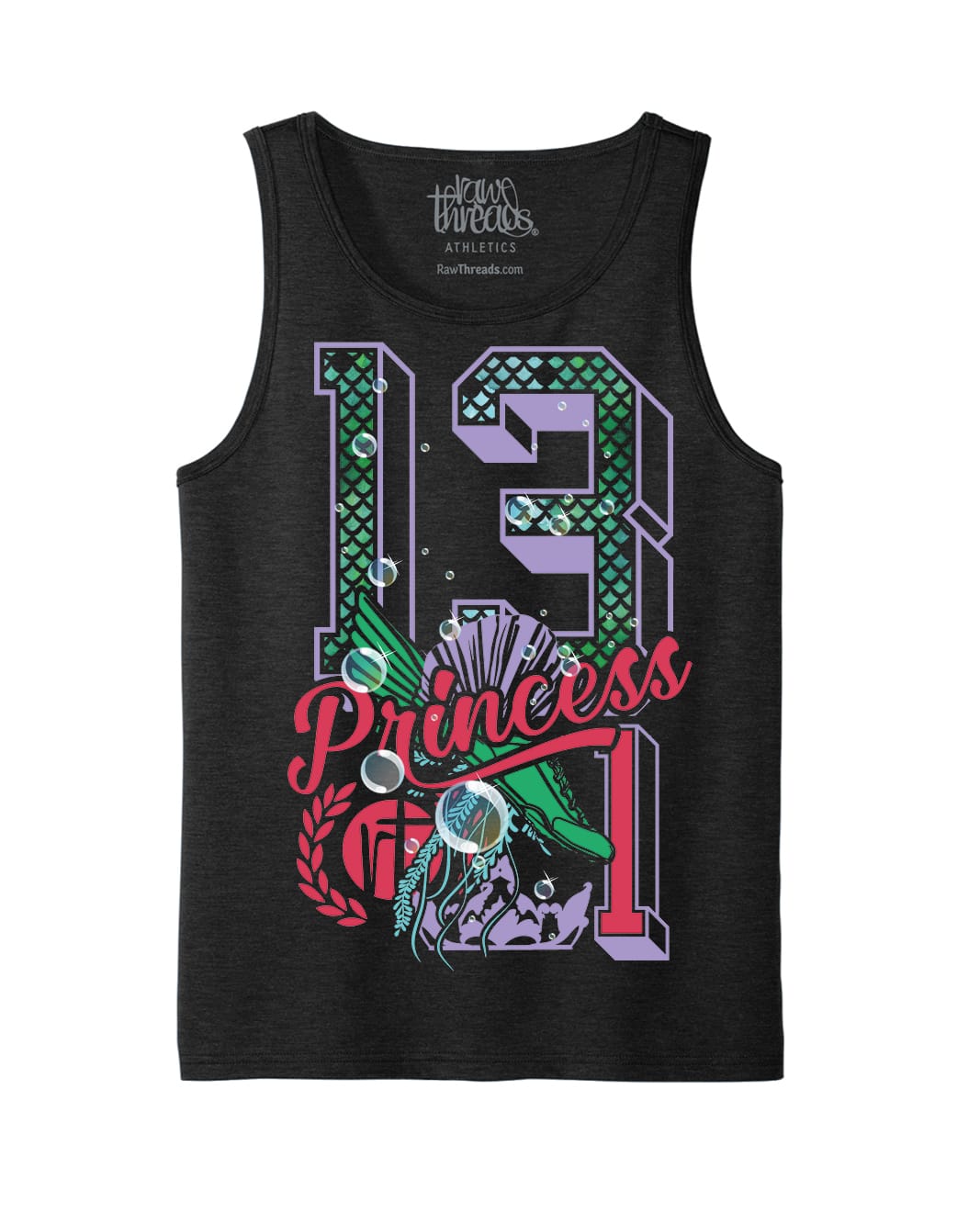 Mermaid Princess Varsity Block Numbers
