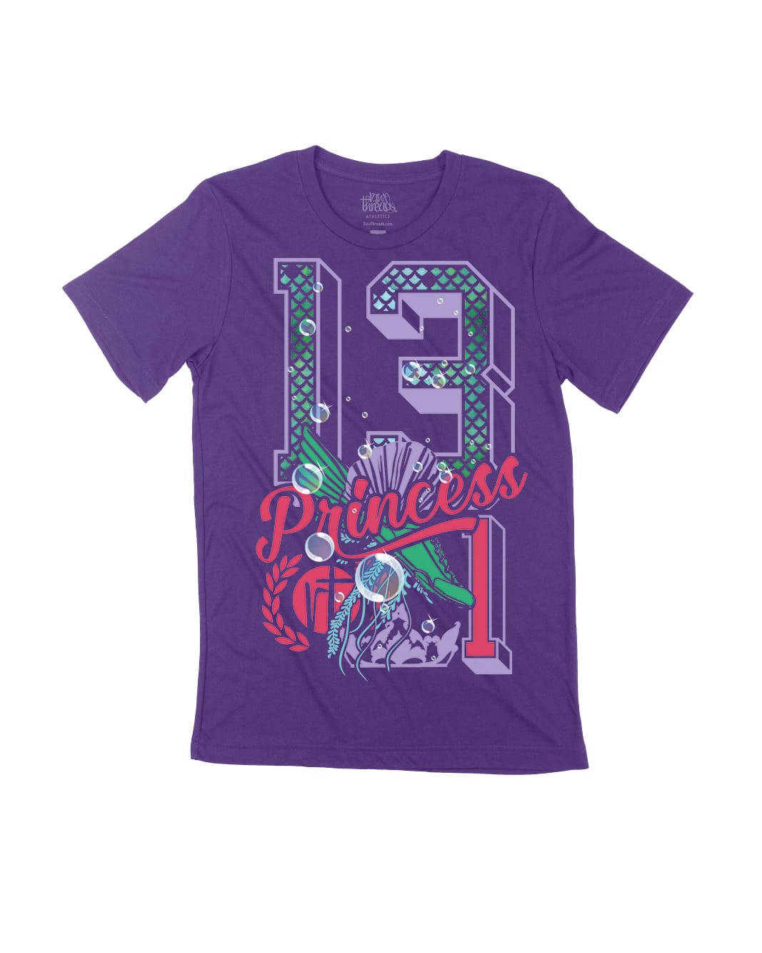 Mermaid Princess Varsity Block Numbers
