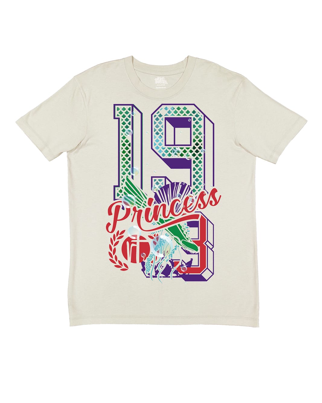 Mermaid Princess Varsity Block Numbers