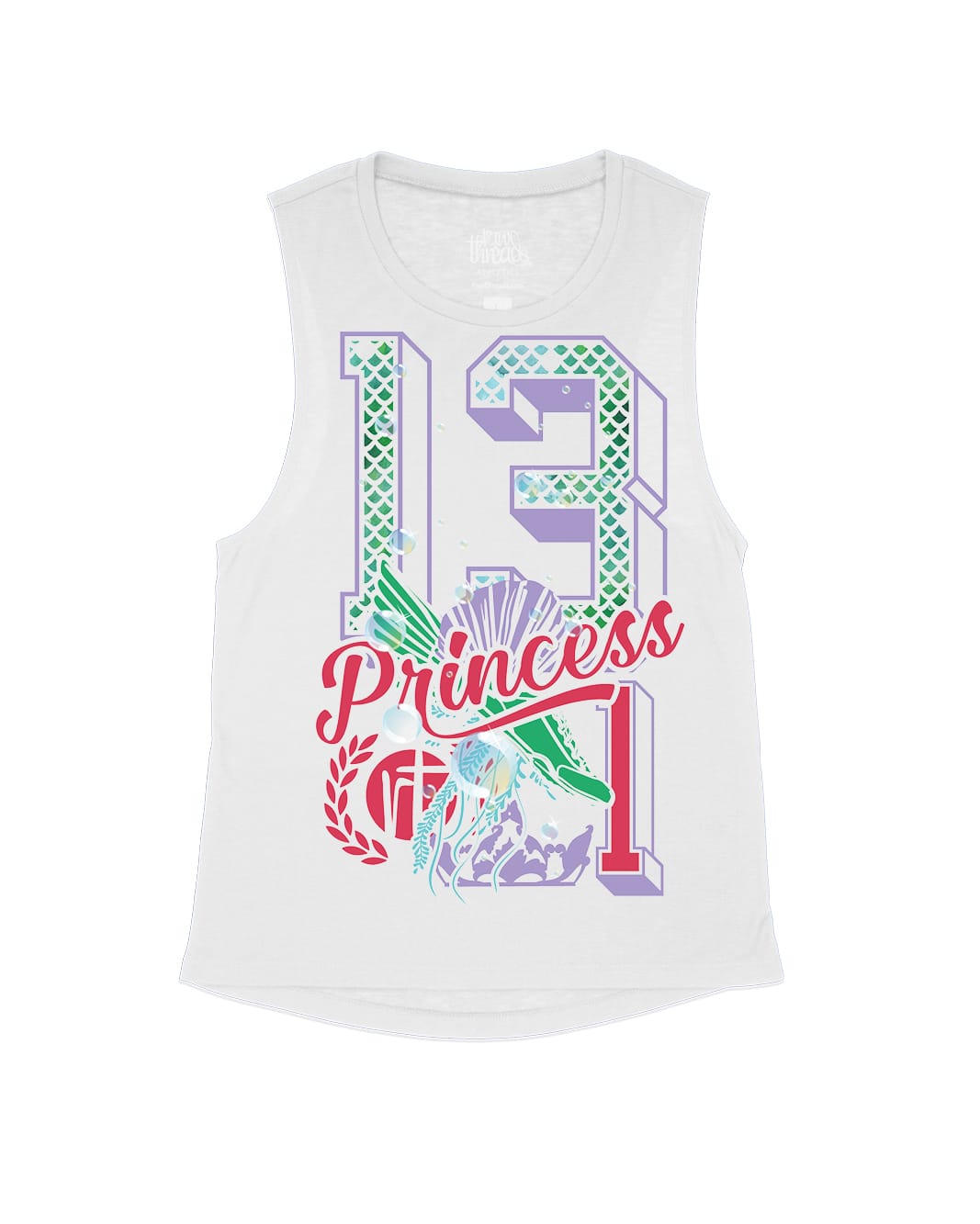 Mermaid Princess Varsity Block Numbers