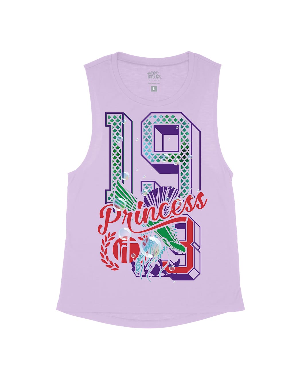 Mermaid Princess Varsity Block Numbers
