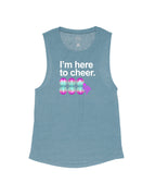 Heather Teal Flowy Tank