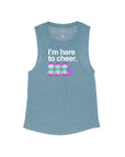 Heather Teal Flowy Tank