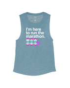 Heather Teal Flowy Tank