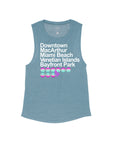 Heather Teal Flowy Tank