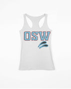 White Spiral Dot Racerback