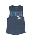 Heather Navy Flowy Tank