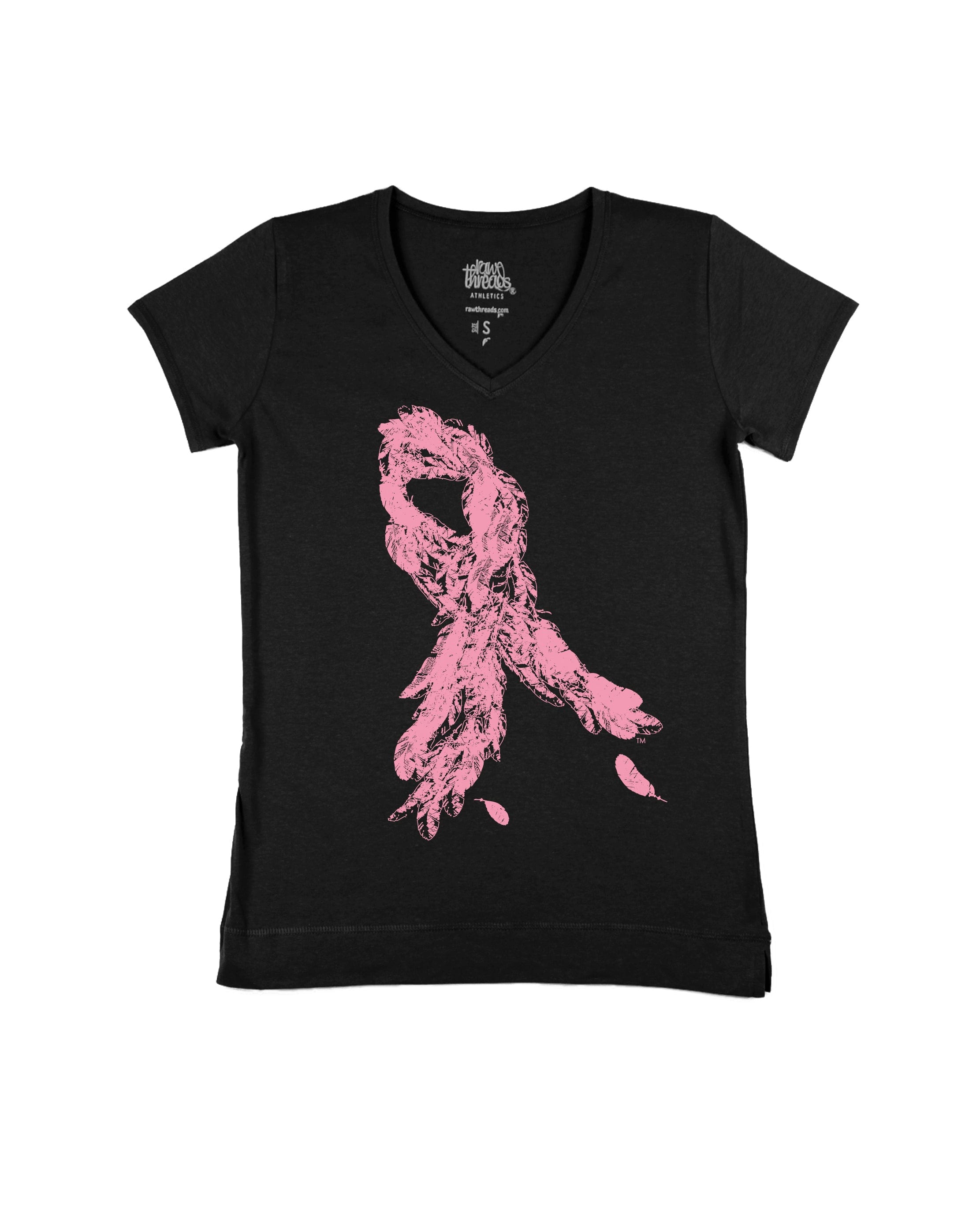 Pink Breast Cancer Feather Ribbon