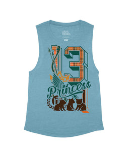 Heather Teal Flowy Tank / XS