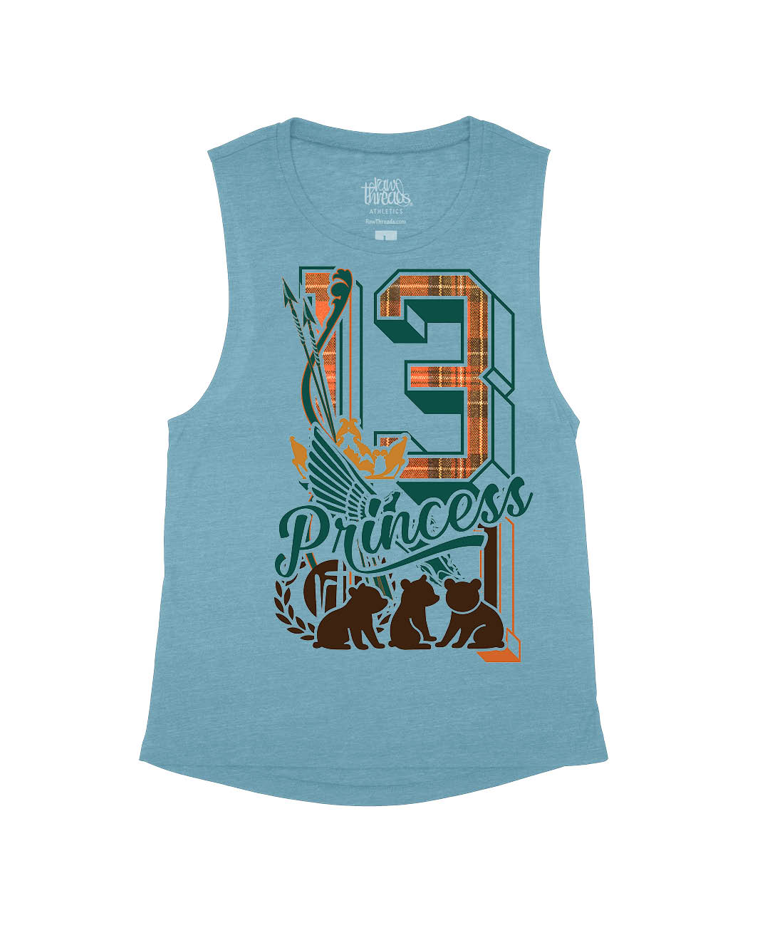 Plaid Warrior Princess Varsity Block Numbers