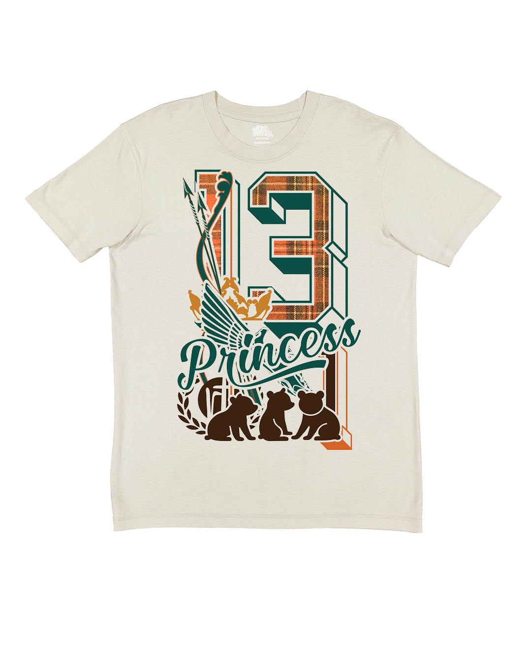 Plaid Warrior Princess Varsity Block Numbers