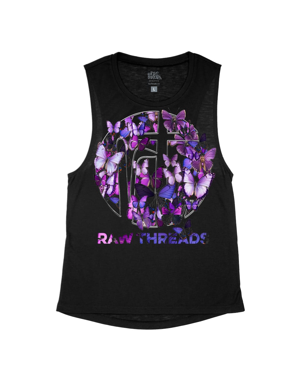 Purple Butterfly Raw Threads Logo