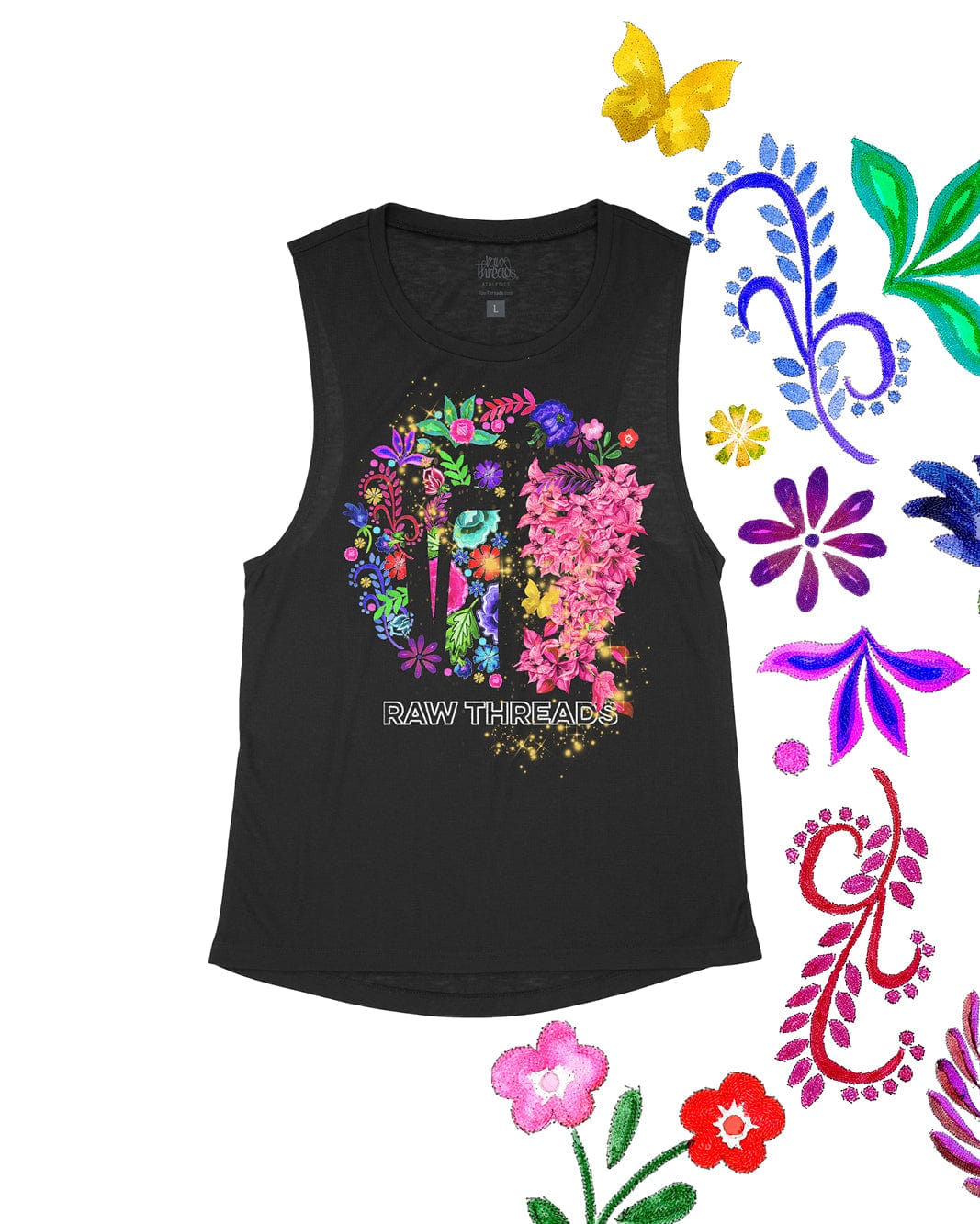 Raw Threads Family Flowers Logo