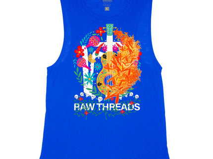 Raw Threads Guitar and Flowers Logo
