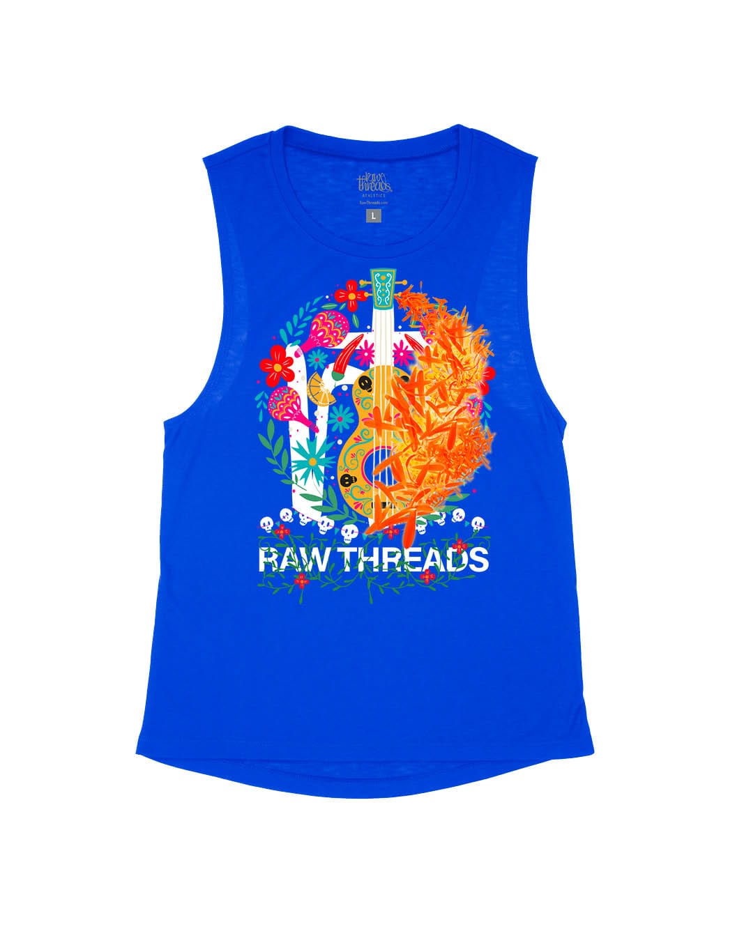 Raw Threads Guitar and Flowers Logo