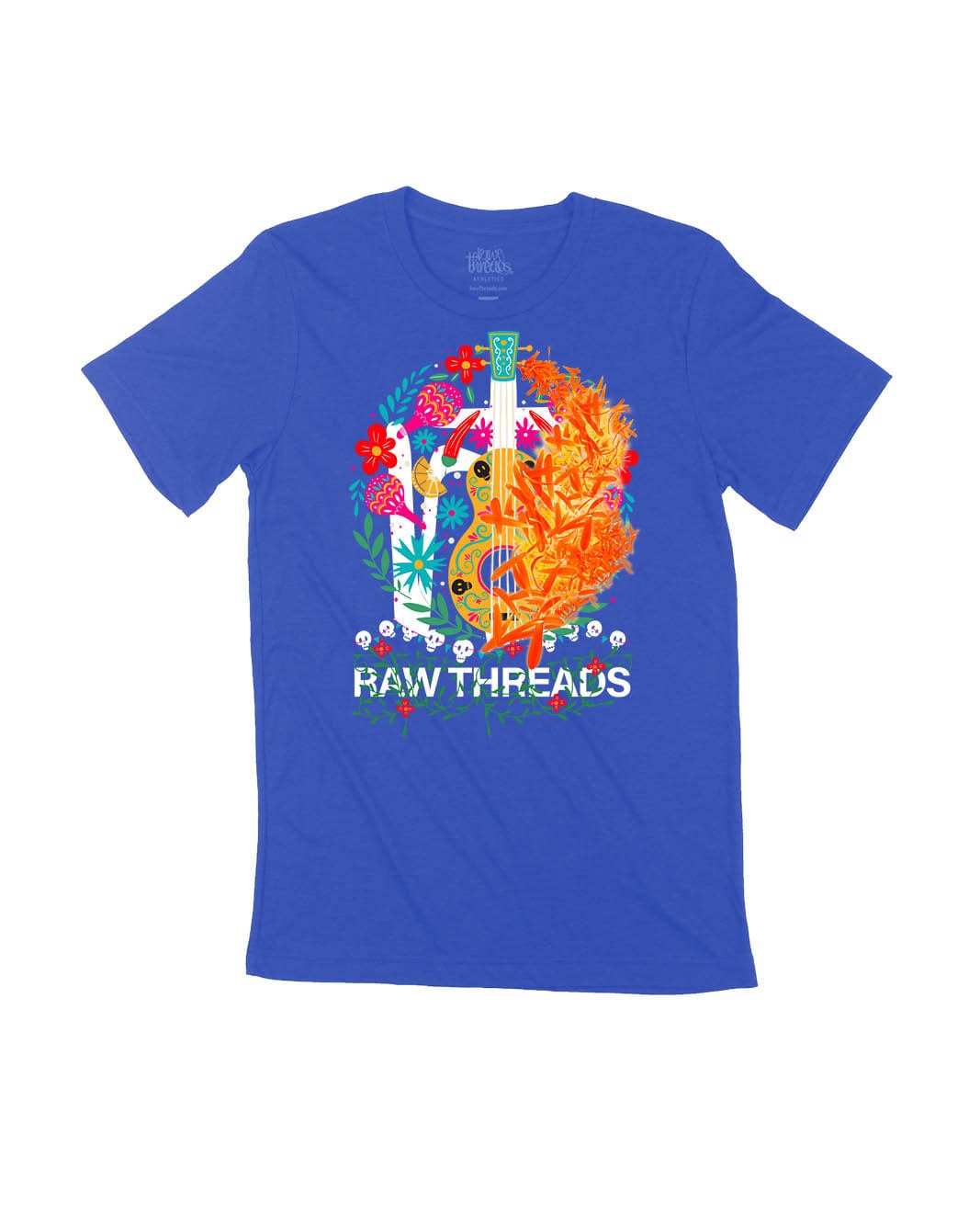 Raw Threads Guitar and Flowers Logo
