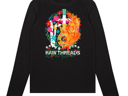 Raw Threads Guitar and Flowers Logo