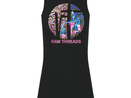 Raw Threads Logo Pink and Blue Castle