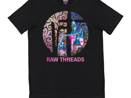 Raw Threads Logo Pink and Blue Castle