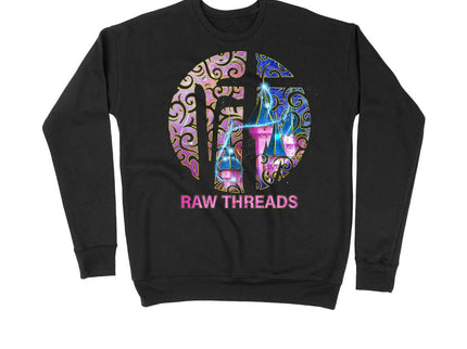Raw Threads Logo Pink and Blue Castle