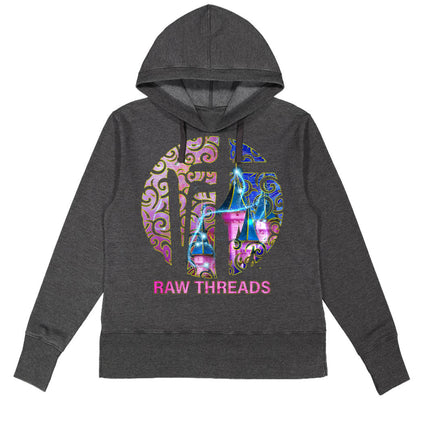 Raw Threads Logo Pink and Blue Castle