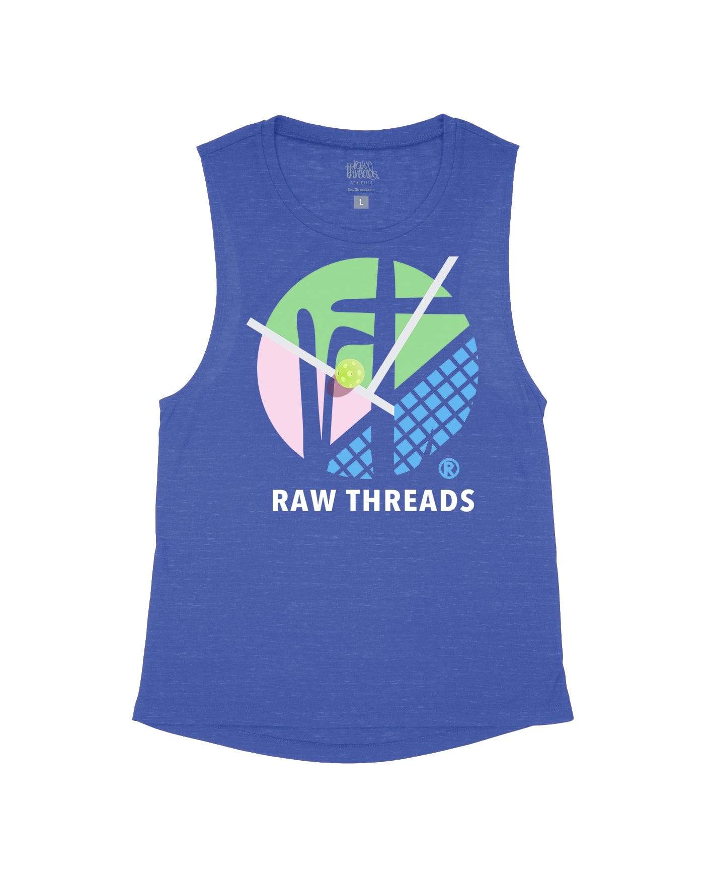 Raw Threads Logo Tri-Color Pickleball Court