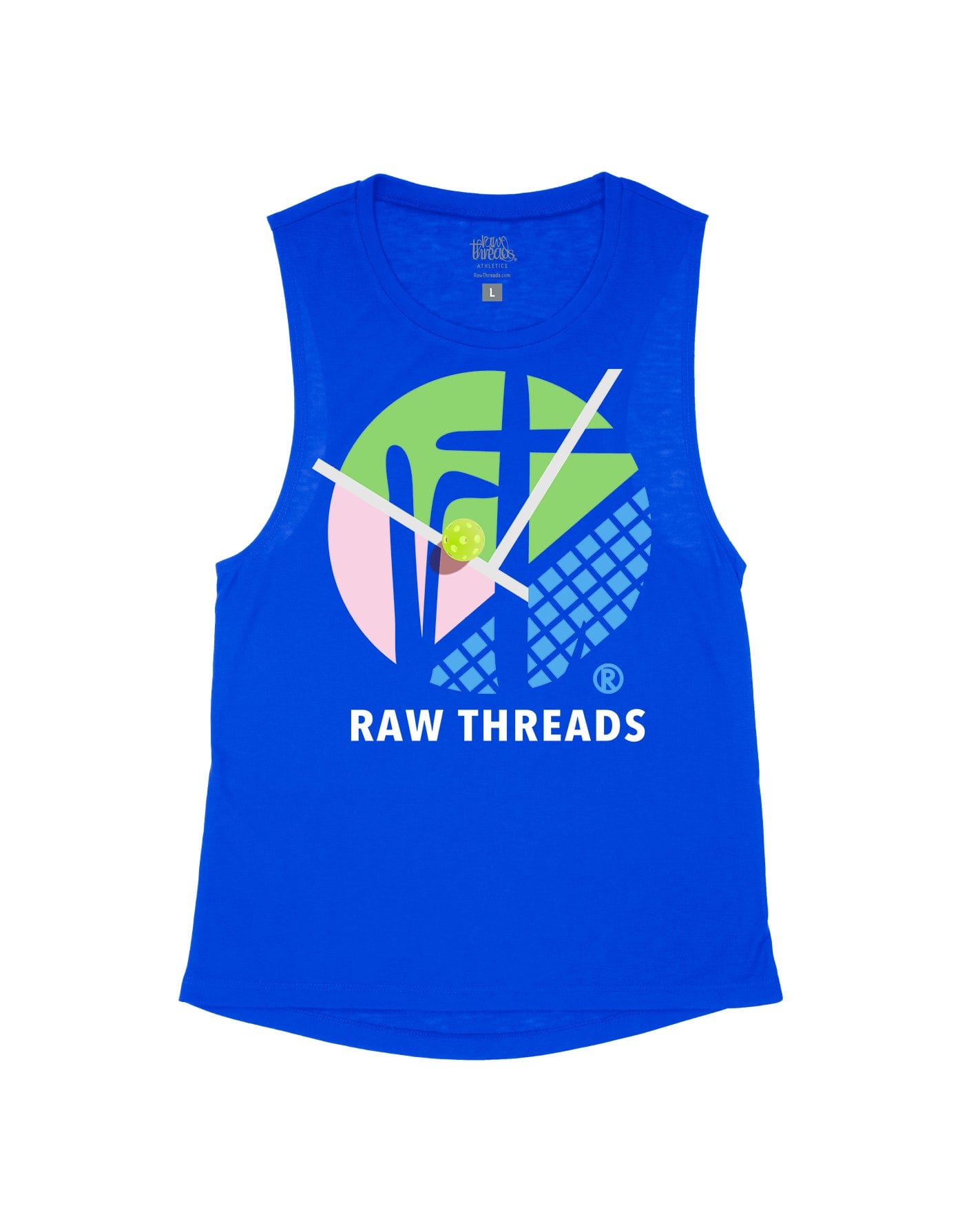 Raw Threads Logo Tri-Color Pickleball Court