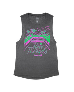 Black Heather Flowy Tank / XS