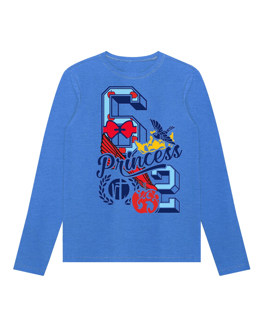 Red Apple Princess Varsity Block Numbers