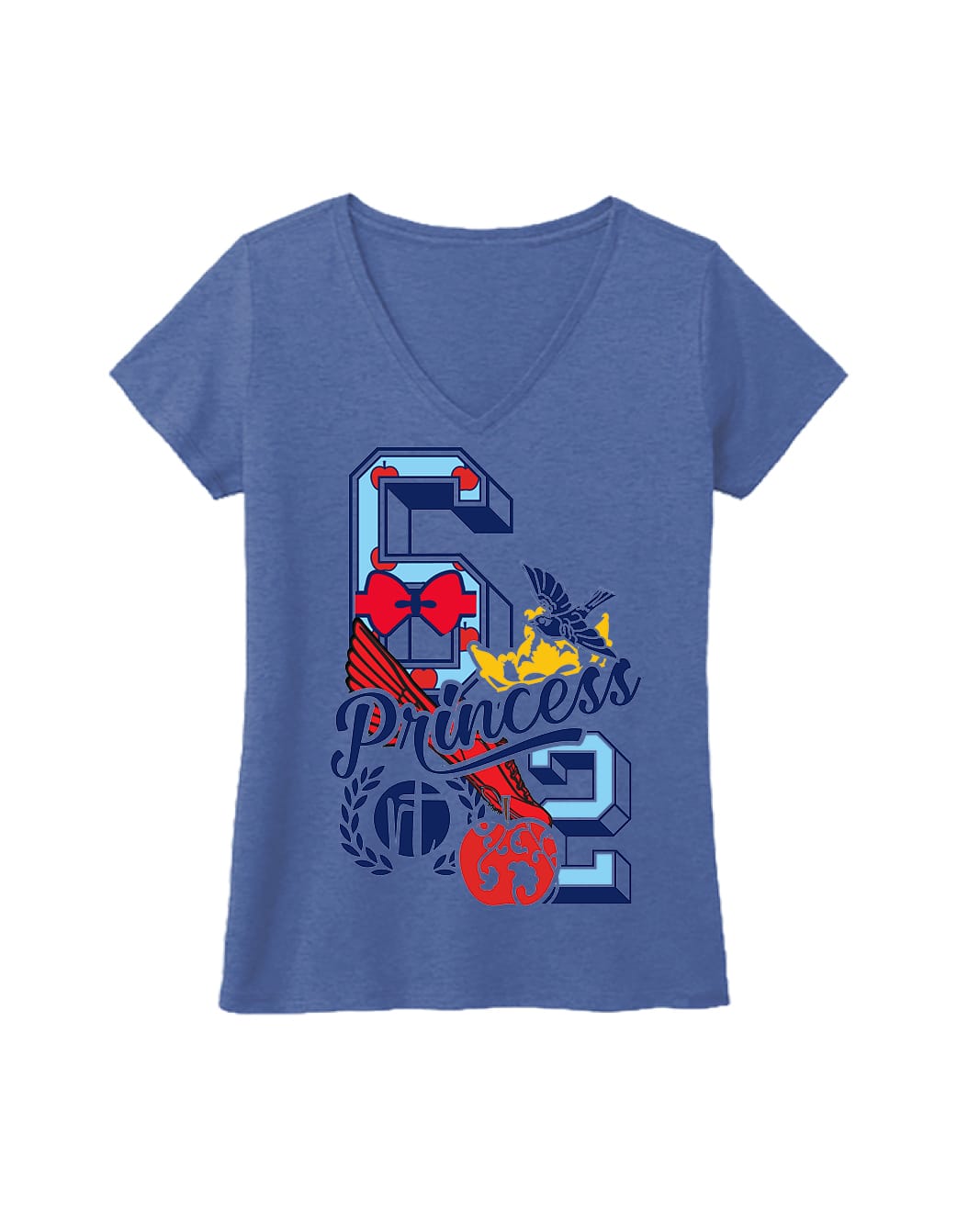 Red Apple Princess Varsity Block Numbers