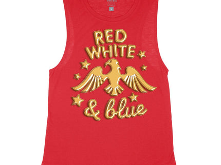 Red White and Blue Gold Foil Balloons