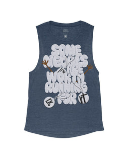 Heather Navy Flowy Tank / XS