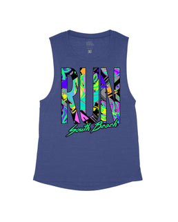 Heather Navy Flowy Tank / S