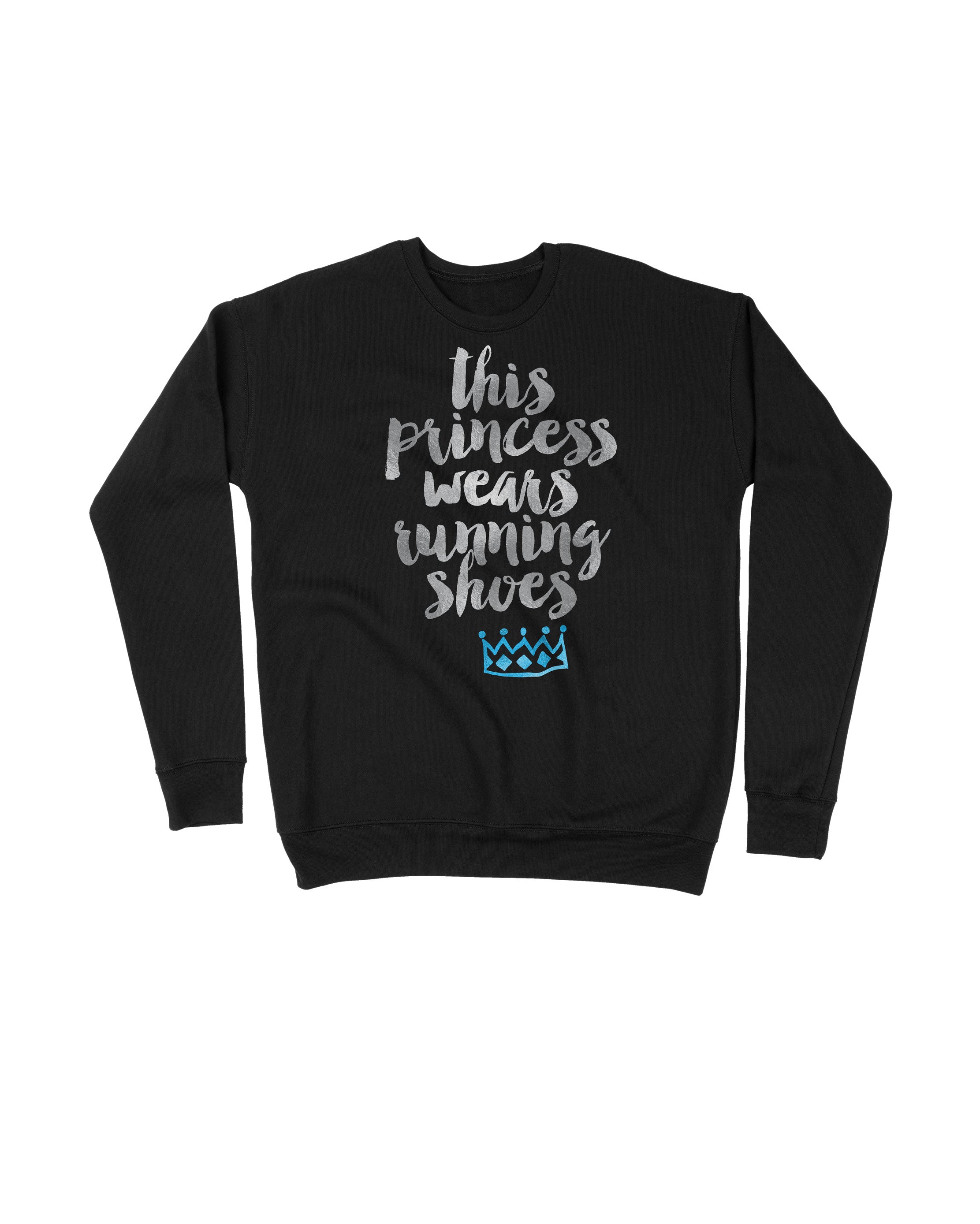 This princess wears running shoes silver and Blue Crown