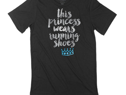 This princess wears running shoes silver and Blue Crown